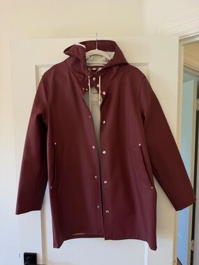 Stutterheim Rain jacket (S) Maroon Hooded